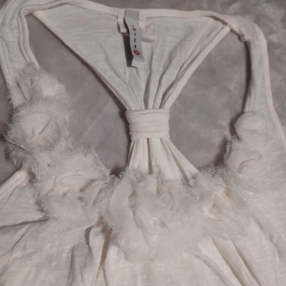 Y2K White Ruffle Tank Top - Picture 3 of 7